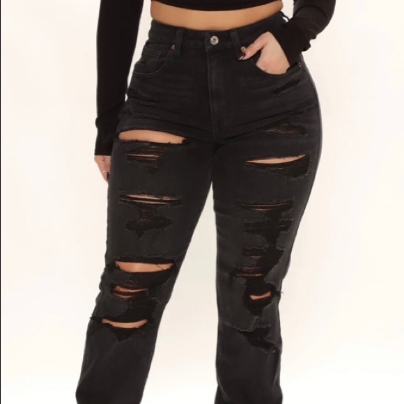 Black Fashion Nova Jeans - Picture 2 of 4